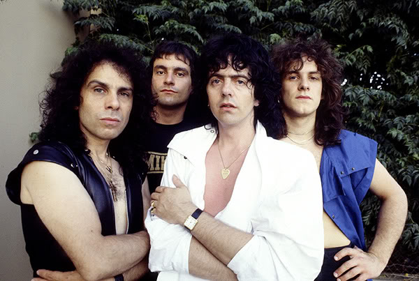 Dio em 1983: Ronnie James Dio, Vinny Appice, Jimmy Bain e Vivian Campbell